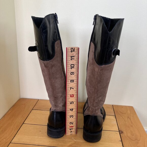 Donna Piu' Equestrian Riding Style Boots Two-Tone Leather & Suede Made in Italy - Picture 6 of 9